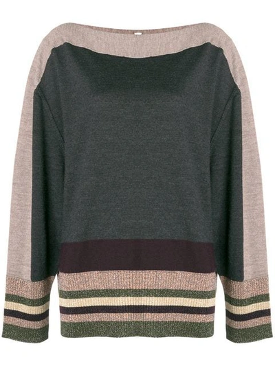 Shop Antonio Marras Stripe Detail Sweater In Grey