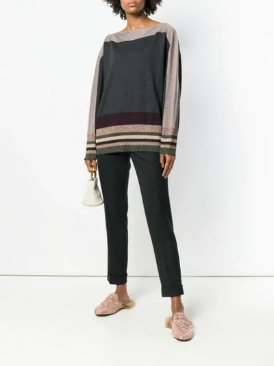 Shop Antonio Marras Stripe Detail Sweater In Grey