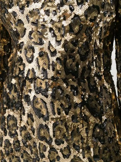 Shop Dolce & Gabbana Sequined Leopard-print Midi Dress In Gold