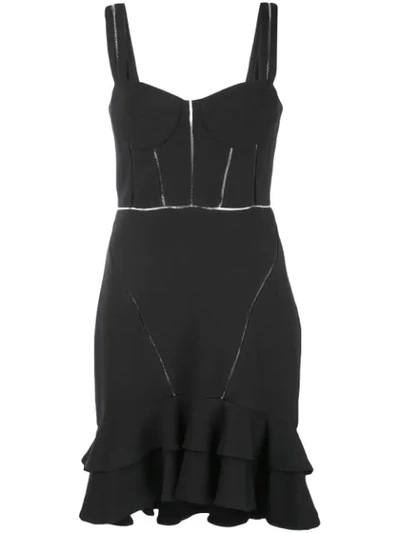Shop Jonathan Simkhai Flared Ruffle Mini Dress In Black