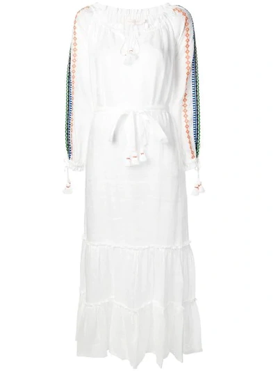 Shop Tory Burch Embroidered Midi Dress In White