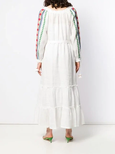 Shop Tory Burch Embroidered Midi Dress In White