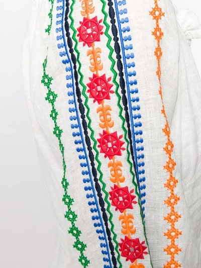 Shop Tory Burch Embroidered Midi Dress In White