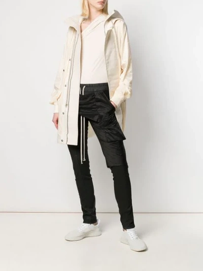 RICK OWENS DRKSHDW DECONSTRUCTED WAX TROUSERS - 黑色