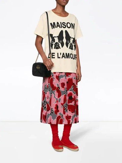 Shop Gucci ”maison De L'amour” T-shirt With Bosco And Orso In White