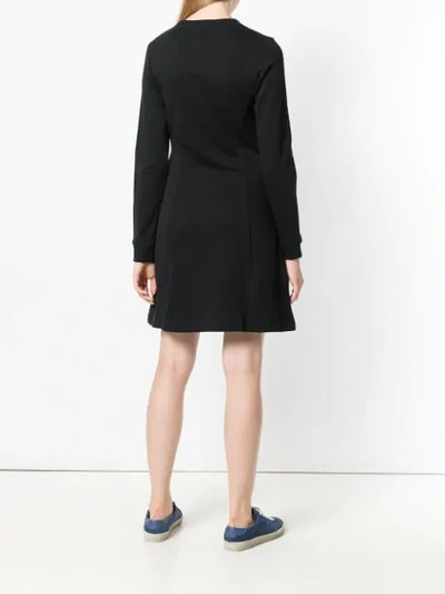 Shop Kenzo Logo Print Dress - Black