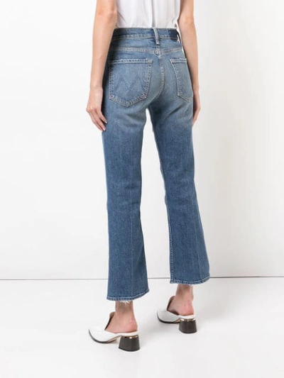 Shop Mother Tripper Cropped Jeans In Blue