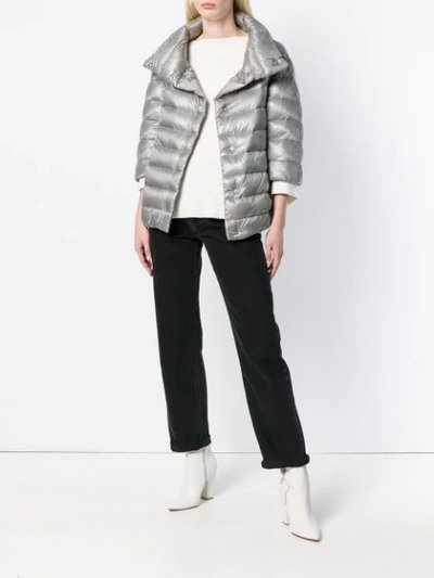 Shop Herno Zipped Padded Jacket In Grey