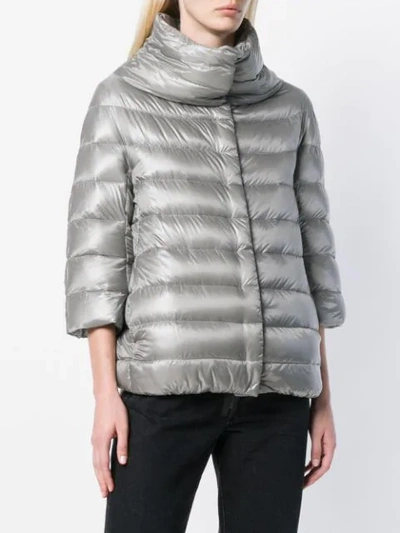 Shop Herno Zipped Padded Jacket In Grey