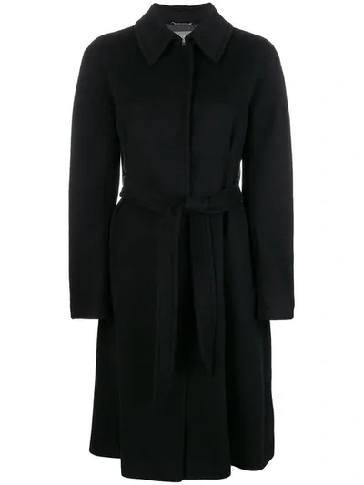 Shop Alberta Ferretti Single Breasted Coat In Black