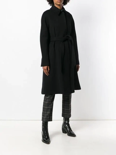 Shop Alberta Ferretti Single Breasted Coat In Black