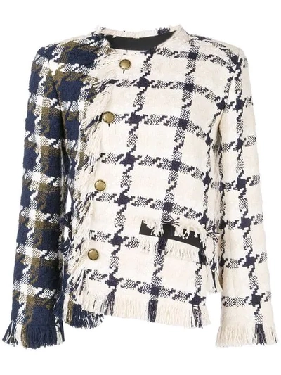 Shop Monse Two-tone Twisted Tweed Jacket In White