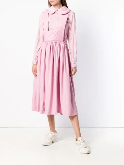 Shop Comme Des Garçons Comme Des Garçons Pinafore Midi Dress In Pink
