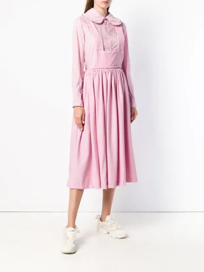 Shop Comme Des Garçons Comme Des Garçons Pinafore Midi Dress In Pink