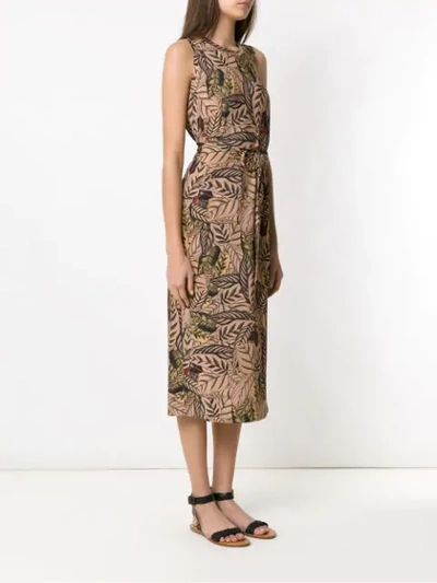 Shop Andrea Marques Printed Midi Dress In Neutrals