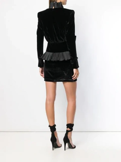 Shop Alessandra Rich Bow Detail Ruffle Dress In Black