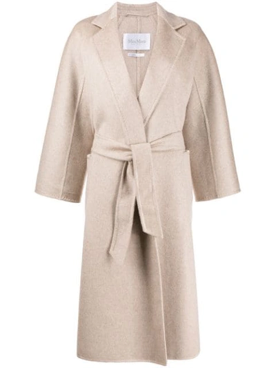 Shop Max Mara Robe Coat - Neutrals