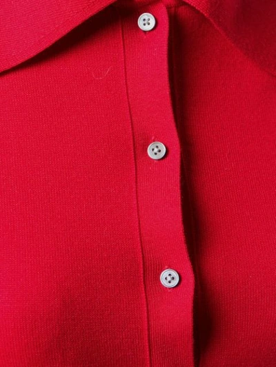 PORTS 1961 条纹细节POLO领毛衣 - 红色