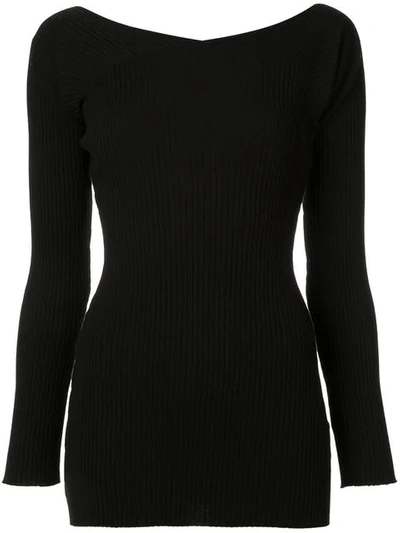 Shop Live The Process Off-the-shoulder Sweater - Black