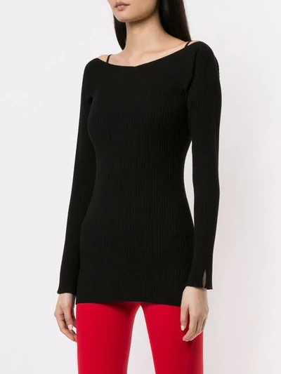 Shop Live The Process Off-the-shoulder Sweater - Black