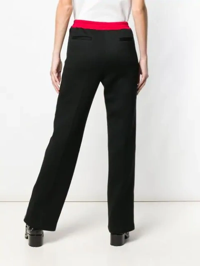 Shop Miu Miu Drawstring Jersey Trousers In Black