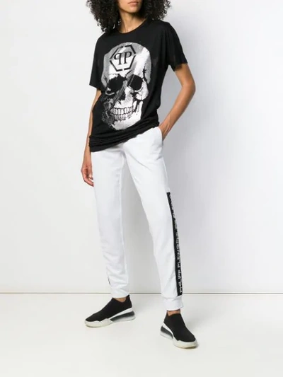 PHILIPP PLEIN 仿旧骷髅头印花T恤 - 黑色