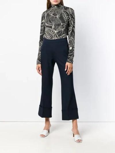 Shop Stella Mccartney Flared Cropped Trousers In Blue