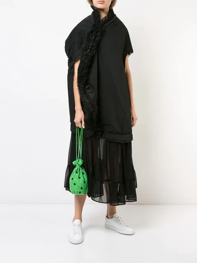 Shop Comme Des Garçons Asymmetric Ruffle Trim Dress In Black
