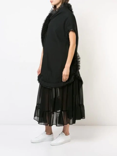 Shop Comme Des Garçons Asymmetric Ruffle Trim Dress In Black