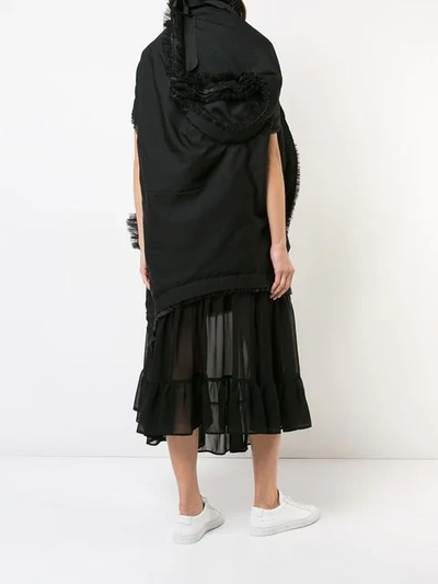 Shop Comme Des Garçons Asymmetric Ruffle Trim Dress In Black