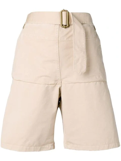 JW ANDERSON FOLD FRONT UTILITY SHORTS - 棕色