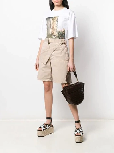 Shop Jw Anderson Fold Front Utility Shorts In Brown