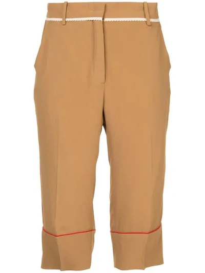 Shop N°21 Cropped Trousers In Brown