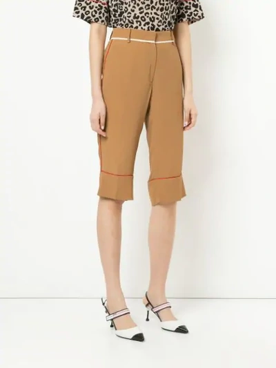 Shop N°21 Cropped Trousers In Brown