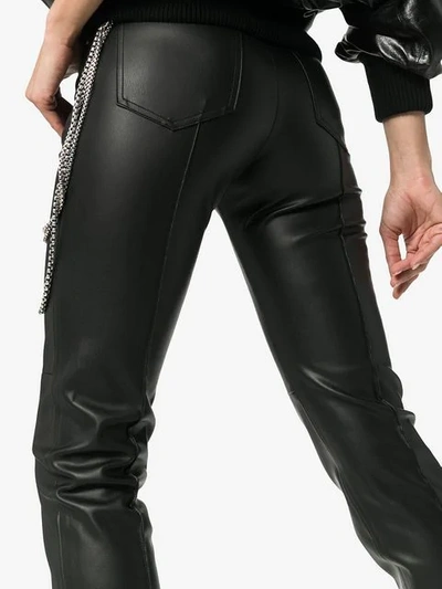Shop Blindness Faux Leather Slim-fit Trousers In Black