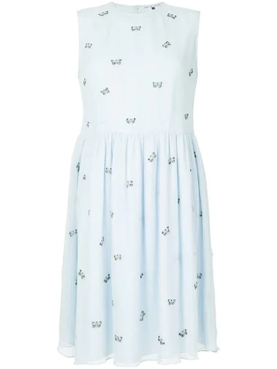 Shop Jupe By Jackie Embroidered Butterflys Dress In Blue
