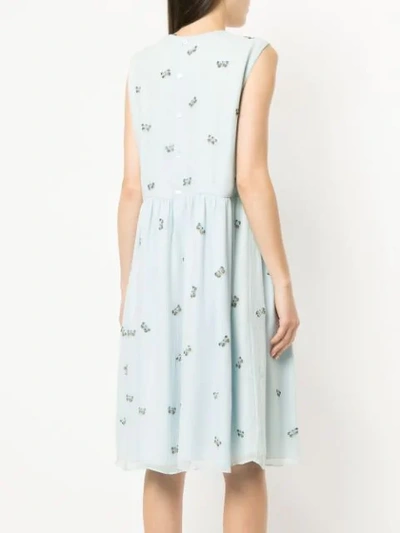 Shop Jupe By Jackie Embroidered Butterflys Dress In Blue
