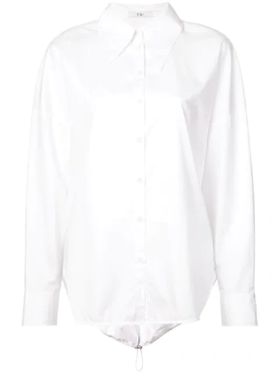 Shop Tibi Oversized Plain Shirt In White