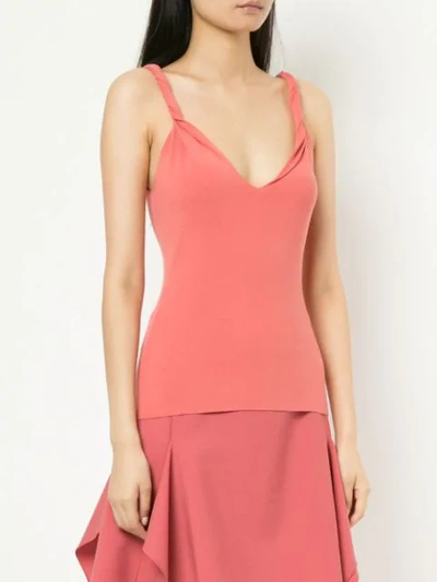 Shop Dion Lee Twist Shoulder Tank In Pink