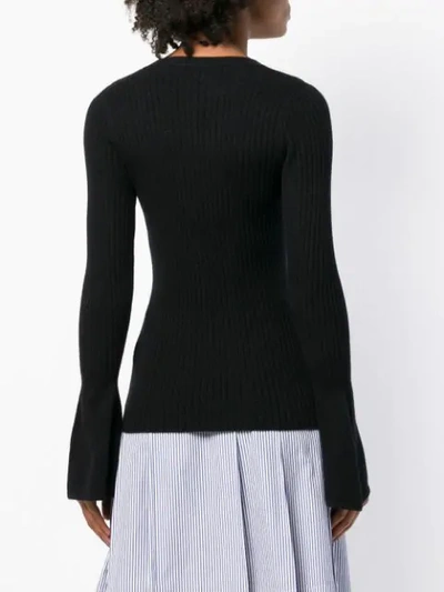 Shop Allude Wide Sleeve Jumper In Black