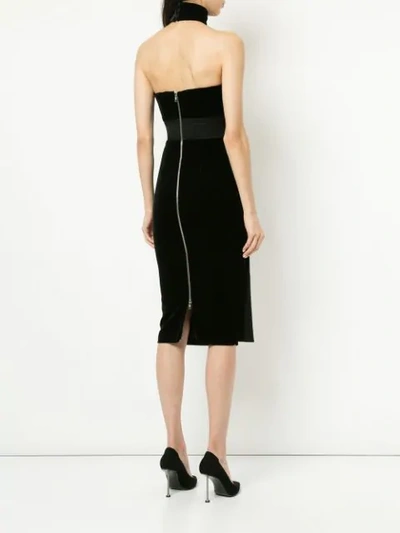 Shop Alex Perry Imogen Velvet Neck Cuff Dress - Black