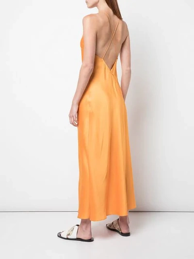 ROSETTA GETTY CROSS BACK SLIP DRESS - 橘色