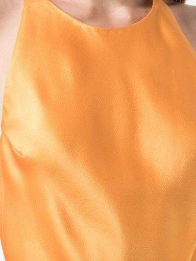 Shop Rosetta Getty Cross Back Slip Dress In Tangerine