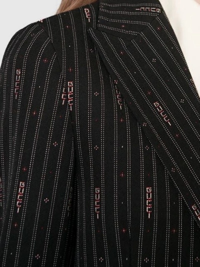 Shop Gucci Stripe Fil Coupé Wool Jacket In Black