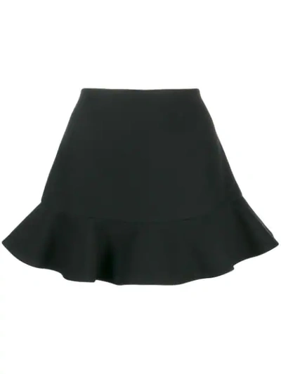 Shop Valentino Peplum Hem Short Shorts In Black