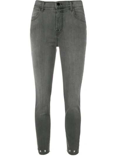 Shop J Brand Alana Cropped Jeans In Grey