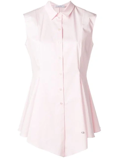Pre-owned Dior  Flared Asymmetric Sleeveless Shirt In Pink