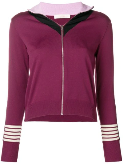 Shop Ssheena Zipped Fitted Sweatshirt - Pink