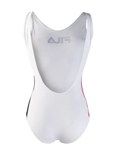 Shop Fila Jackie Logo Print Swimsuit - White