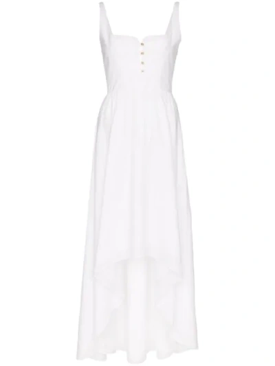 Shop Esteban Cortazar Corset-style Midi Dress In White